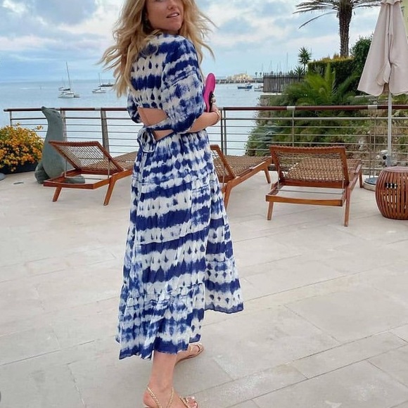 MANGO 100% cotton tie dye print dress blogger fave zara competitor brand - Picture 5 of 12